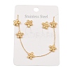Flower 304 Stainless Steel Necklaces & Stud Earrings Sets for Women SJEW-K003-01G-4