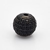 CZ Brass Micro Pave Grade AAA Gunmetal Color Cubic Zirconia Round Beads KK-O065-10mm-01B-NR-1