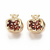 Brass Micro Pave Chocolate Cubic Zirconia Charms KK-S360-047-NF-1
