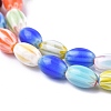Oval Handmade Millefiori Glass Beads Strands LK-R004-85-3
