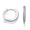 Brass Micro Pave Cubic Zirconia Huggie Hoop Earring Findings X-KK-T063-013P-NF-3