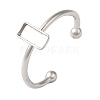 Non-Tarnish 304 Stainless Steel Open Cuff Ring Components X-STAS-I306-02P-1