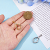 2Pcs 2 Colors Brass Pendants Cabochon Settings FIND-HS0001-14-3