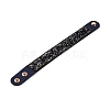 Faux Suede Snap Cord Bracelet LS-BJEW-F428-15-1