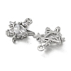 Brass Pave Clear Cubic Zirconia Connector Charms KK-H460-19P-2