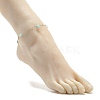 Natural Dyed White Jade & Malaysia Jade Anklets for Women AJEW-AN00476-01-3