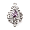 Brass Pave Cubic Zirconia Connector Charms KK-Z051-04P-02-1