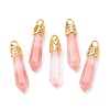 Bullet Cherry Quartz Glass Pointed Pendants G-E332-C30-G-2