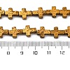 Electroplated Natural Lava Rock Beads Strands G-A256-A01-01B-4