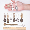Tibetan Style Bookmark Cabochon Settings and Transparent Oval Glass Cabochons TIBE-SC0001-05-5