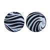 Round with Zebra-Stripe Food Grade Silicone Beads PW-WG66974-17-1