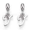 Platinum Rack Plating Alloy Rhinestone European Dangle Charms PALLOY-T048-36P-Y-1