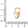 Ion Plating(IP) Heart 304 Stainless Steel Lobster Claw Clasps STAS-D069-03-G-3