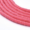 Flat Round Handmade Polymer Clay Bead Spacers CLAY-R067-4.0mm-25-3