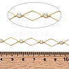 Handmade Brass Pave Clear Cubic Zirconia Rhombus Link Chains CHC-G027-01LG-3
