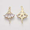 Brass Micro Pave Cubic Zirconia Pendants ZIRC-S064-015-2