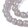 Electroplate Imitation Jade Glass Beads Strands EGLA-Q132-6MM-01B-11-3