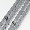 Electroplate Non-magnetic Synthetic Hematite Beads Strands G-J170A-3x3mm-M-2
