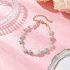 Natural Rose Quartz Chip Beaded Bracelets for Women BJEW-JB12309-01-1