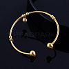 Beautiful Design Real 18K Gold Plated Brass Charm Torque Cuff Bangle BJEW-EE0001-06-3