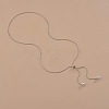 Alloy Snake Chain Slider Lariat Necklaces with Plastic Imitation Pearl Round Beads WG87CD3-02-1