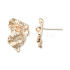 Brass Twist Stud Earring Findings KK-N232-449LG-3