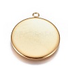 Ion Plating(IP) 304 Stainless Steel Pendant Cabochon Settings LS-X-STAS-G127-13-25mm-G-2