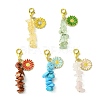 Alloy Enamel Sunflower Pendant Decorations HJEW-JM01548-S-1
