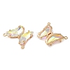 Brass Pave Faceted Glass Connector Charms FIND-Z020-03H-2