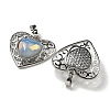 Opalite Peach Love Heart Pendants G-G158-01V-2