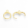 Brass Huggie Hoop Earring Findings X-KK-R071-08G-2