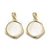 Brass Pave Shell Pendants KK-I708-14B-G-1