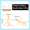 4Pcs 2 Colors Brass Pendants Cabochon Settings FIND-SC0017-24B-2
