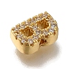 Rack Plating Brass Micro Pave Clear Cubic Zirconia Beads KK-G500-30G-B-2