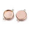 Ion Plating(IP) 304 Stainless Steel Cabochon Connector Settings STAS-I161-03E-RG-2
