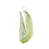 Electroplated Natural Quartz Crystal Pendants PALLOY-JF02797-3