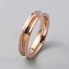 201 Stainless Steel Grooved Finger Ring Settings RJEW-WH0012-11B-1