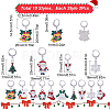 Christmas Theme Alloy Enamel Bell/Santa Claus/Snowflake Pendant Locking Stitch Markers HJEW-SC0001-43-2