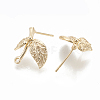 Brass Stud Earring Findings X-KK-N186-58-2