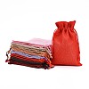 Polyester Imitation Burlap Packing Pouches Drawstring Bags X-ABAG-R004-18x13cm-M1-2