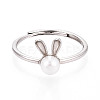 Adjustable 925 Sterling Silver Cute Bunny Ear Rings STER-T008-90P-2