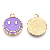 Light Gold Tone Alloy Enamel Pendants ENAM-N056-197G-1