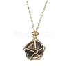 Stainless Steel Macrame Pouch Empty Stone Holder for Pendant Necklaces Making NJEW-TA00121-01-6