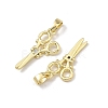 Brass Micro Pave Clear Cubic Zirconia Pendants CU-L277-08G-2