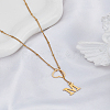 1Pc Letter & Heart Stainless Steel Lariat Necklaces for Women NJEW-LP0002-87G-M-3