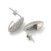 Oval Clear Cubic Zirconia Stud Earrings EJEW-N054-45P-2