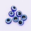 Flat Round Evil Eye Resin Beads RESI-WH0012-05-1
