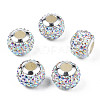 Handmade Polymer Clay Rhinestone European Beads RB-N053-001-11-1