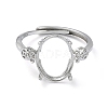 Adjustable 925 Sterling Silver Ring Components STER-K179-04P-2