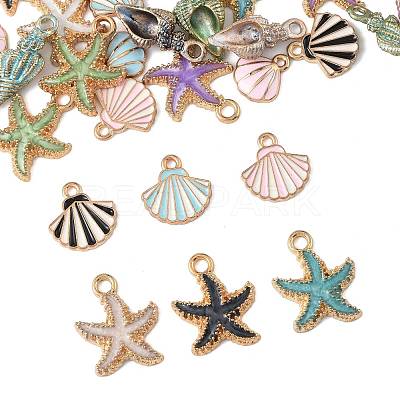 30Pcs 3 Styles 5 Colors Alloy Enamel Pendants ENAM-FS0003-46-1